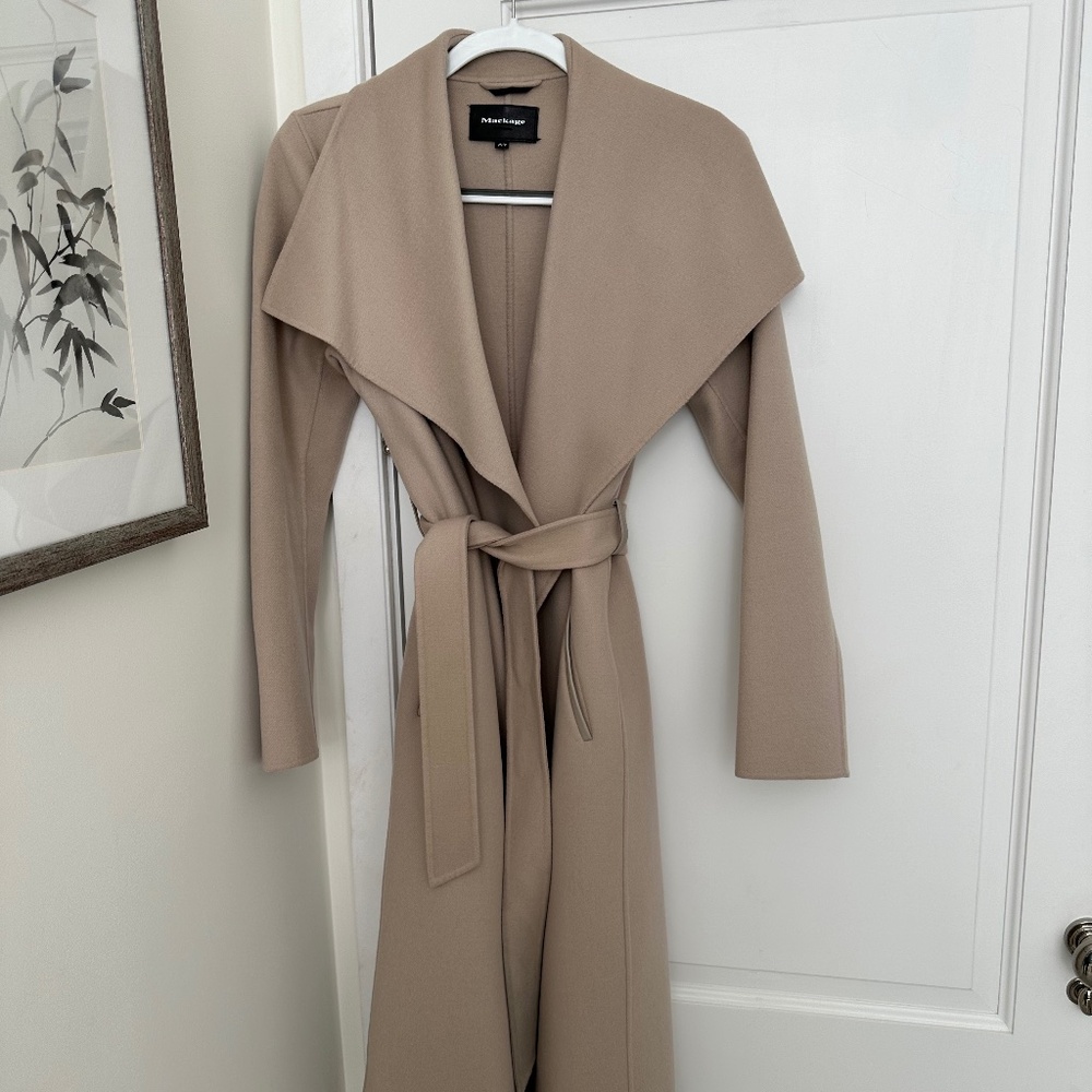 Mackage Mai Wool Belted Wrap Coat - Beige